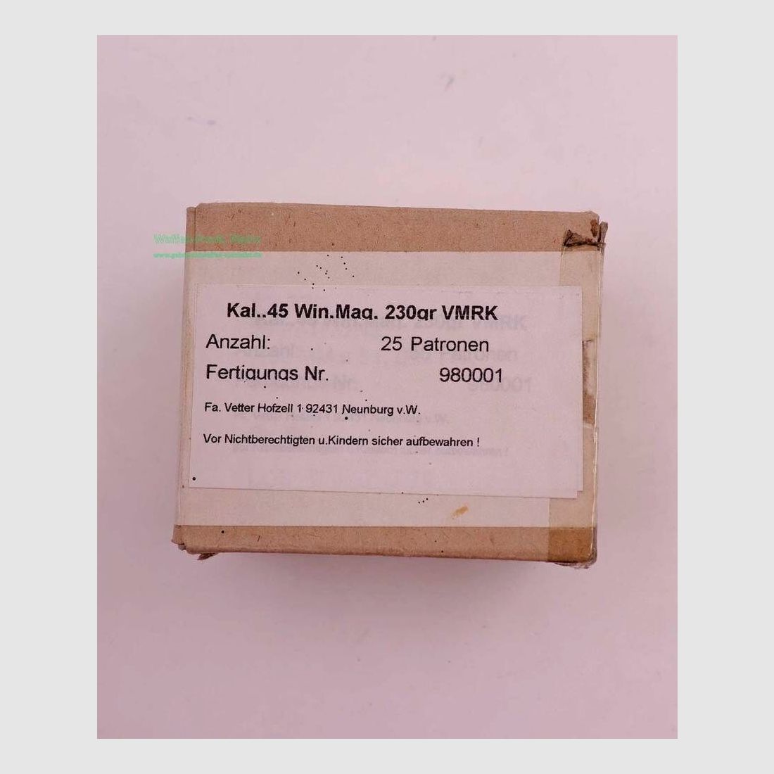 Vetter, Neunburg pistol ammunition