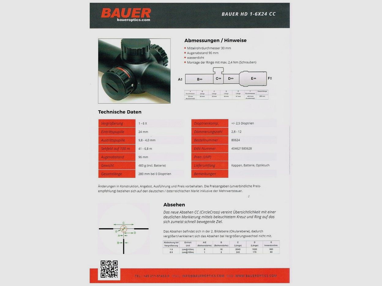 Bauer 1-6×24 CC-HD, Bild 2 von 2