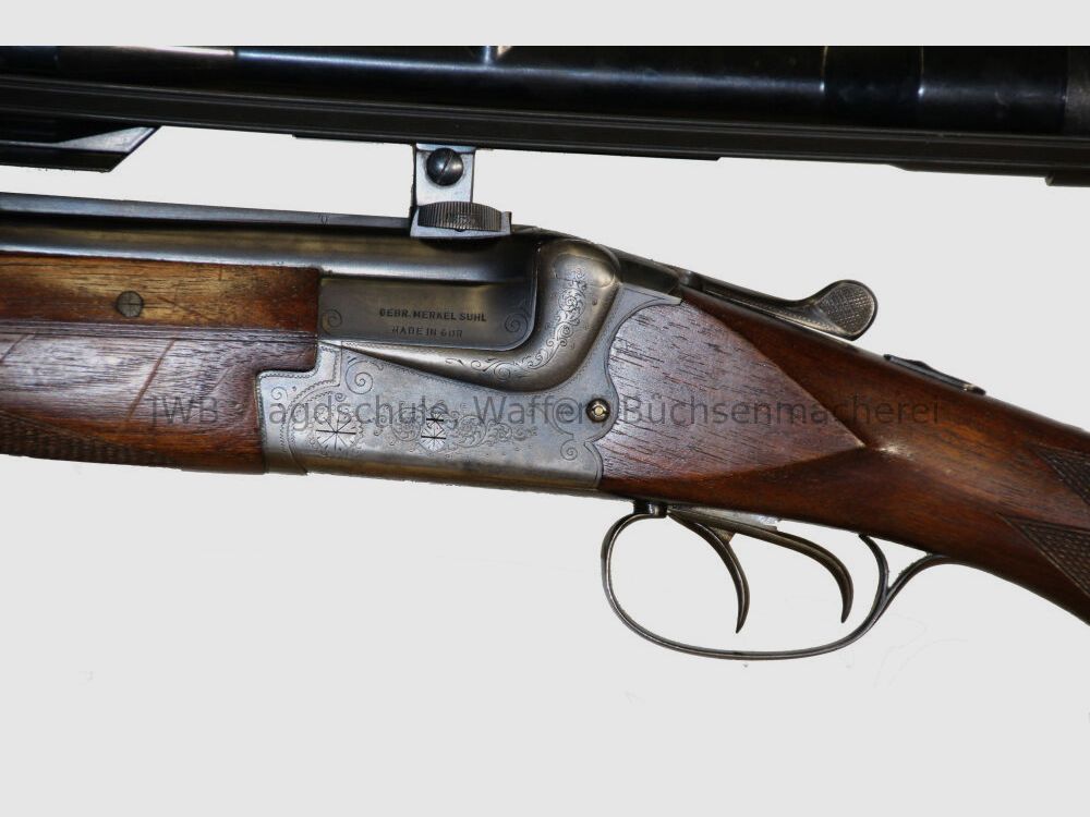 Merkel 210 with interchangeable barrel 7 x 65 R and 2 telescopes 7x57R; 16/70