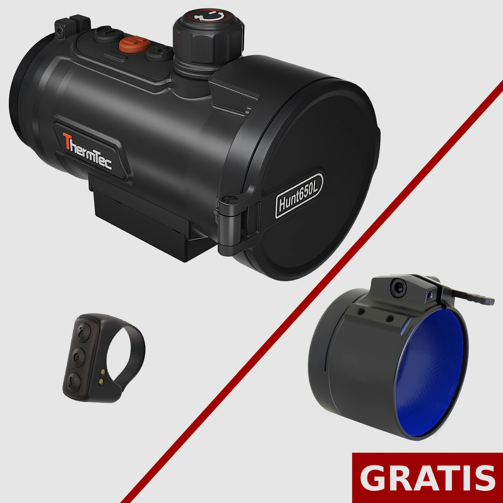 ThermTec HUNT 650L PRO Wärmebild-Vorsatzgerät mit LRF - Lieferumfang ohne Adapter