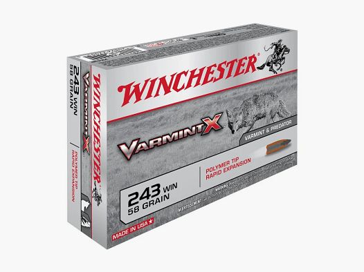 AMUNICJA KULOWA WINCHESTER .243 REM VARMINT X 58GR