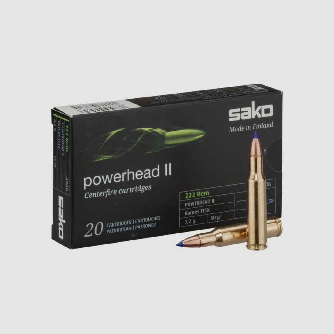 Sako Powerhead II 3,2g/50grs à20 .222 Rem.