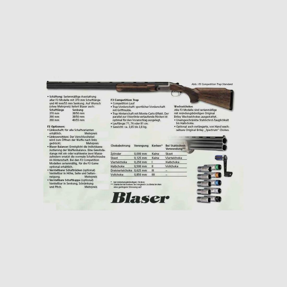 BLASER bockdubbel Sport Mod. F3 Competition Standard 12/76 - 20/76 - 28/70, afbeelding 4 van 4