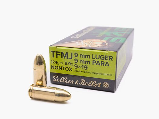 Sellier & Bellot 9 mm Luger TFMJ NonTox 8.0g/124grs.
