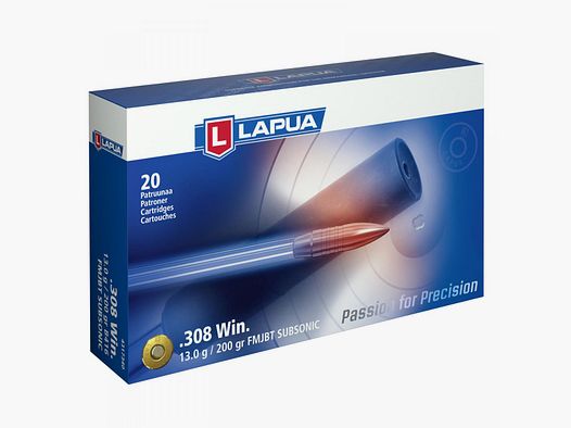 Lapua .308 Win. 200GR VM Subsonic 20 Patronen