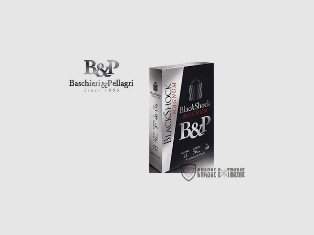 5 Patronen B&P Big Game Black Shock Magnum 40,5 Gr Kal. 12/76