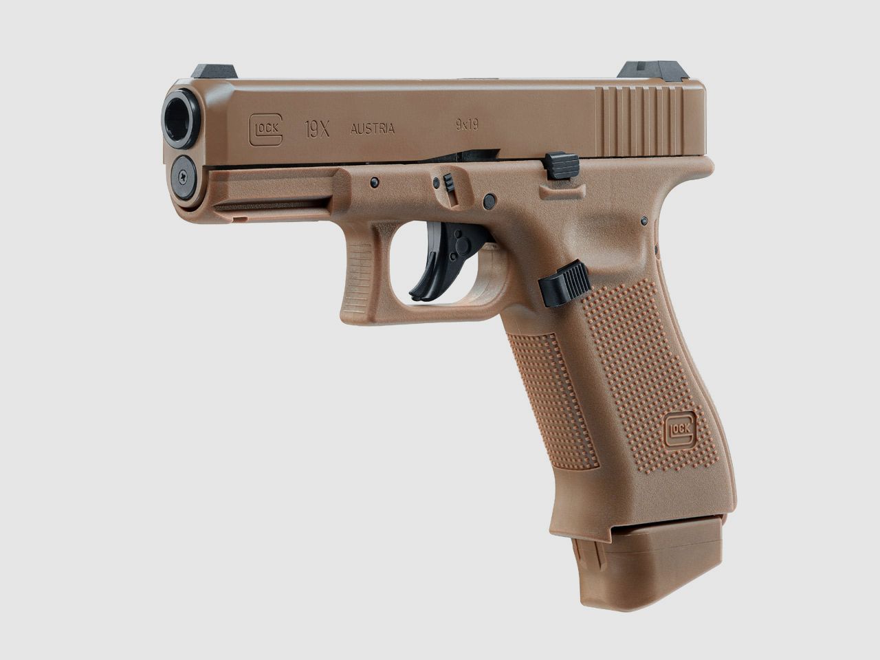 CO2 Softairpistole Umarex Glock 19X Blow Back, Coyote Tan, Kaliber 6 mm BB (P18)