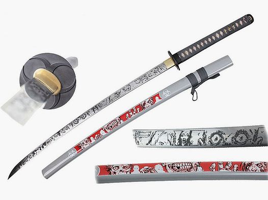 Zombie katana sword with white saya