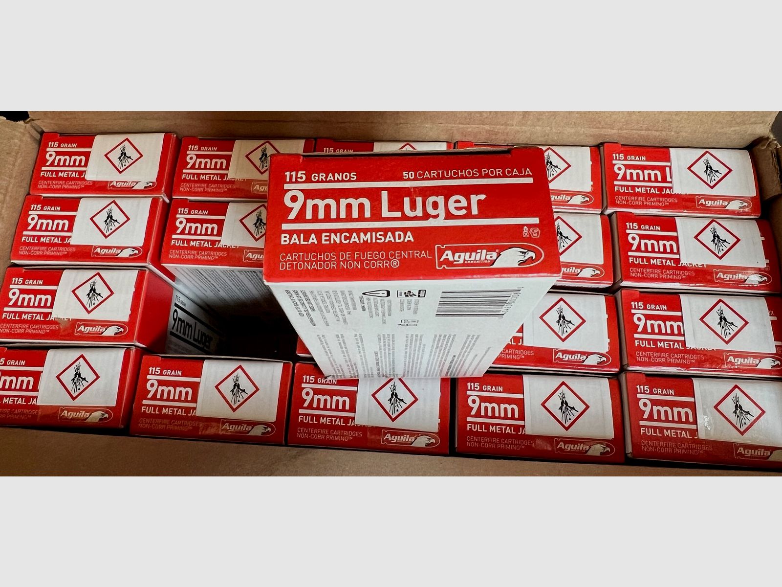 1000 Stück Aguila Standard 9mm Luger (9x19) FMJ 115 grs Pistolenpatronen