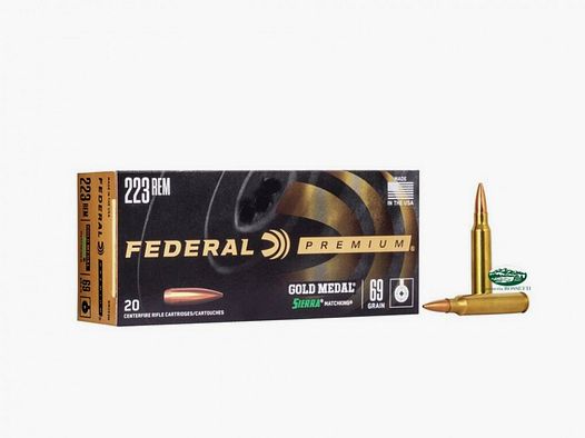 FEDERAL munizioni Gold medal 223 rem 69 gr BTHP Sierra GM223M