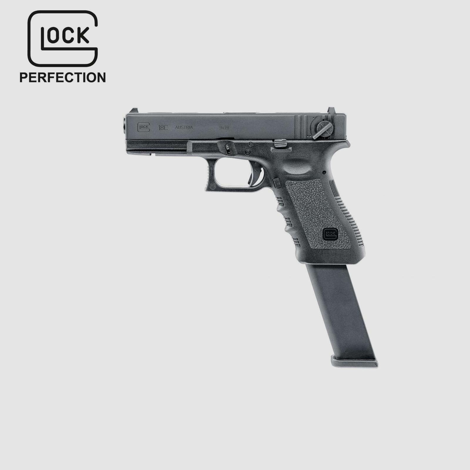 Glock 18C Gen3 Schwarz Kaliber 6 mm BB  Gas Blowback (P18)