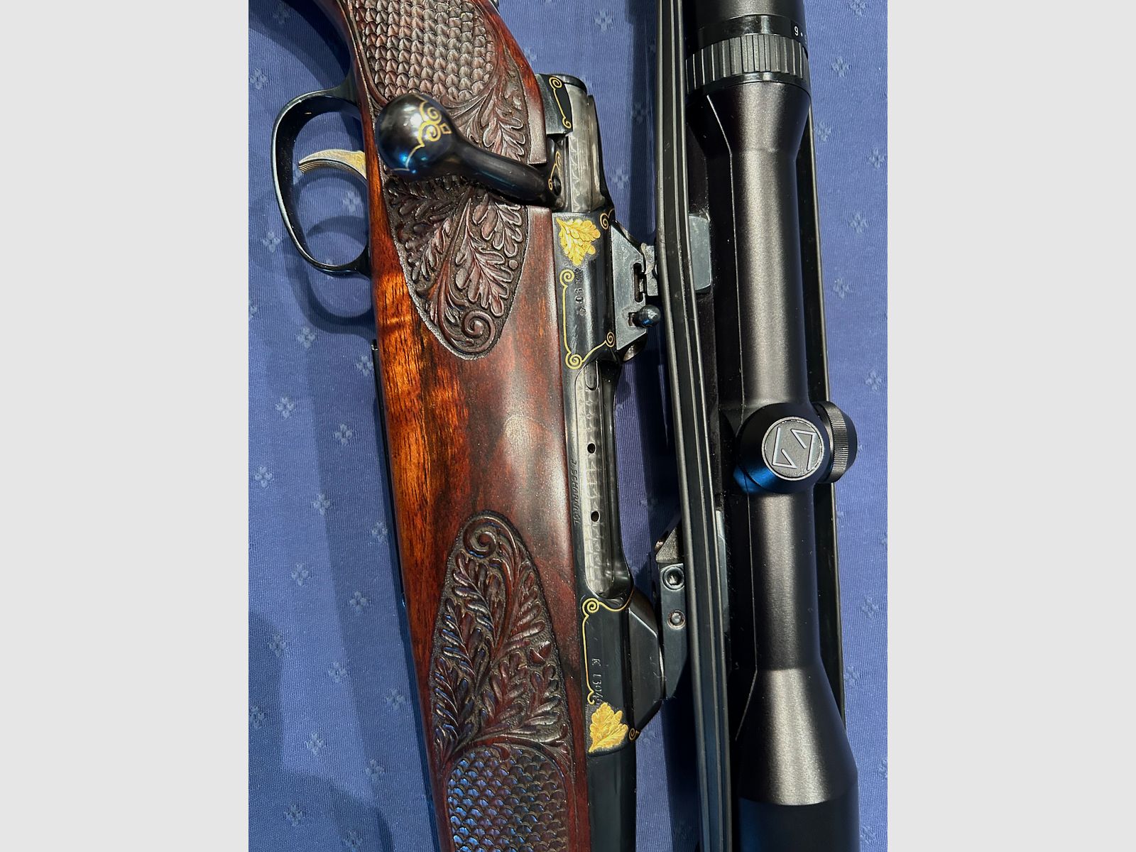 Fucile Stutzen Sauer 90 con inserti in oro
