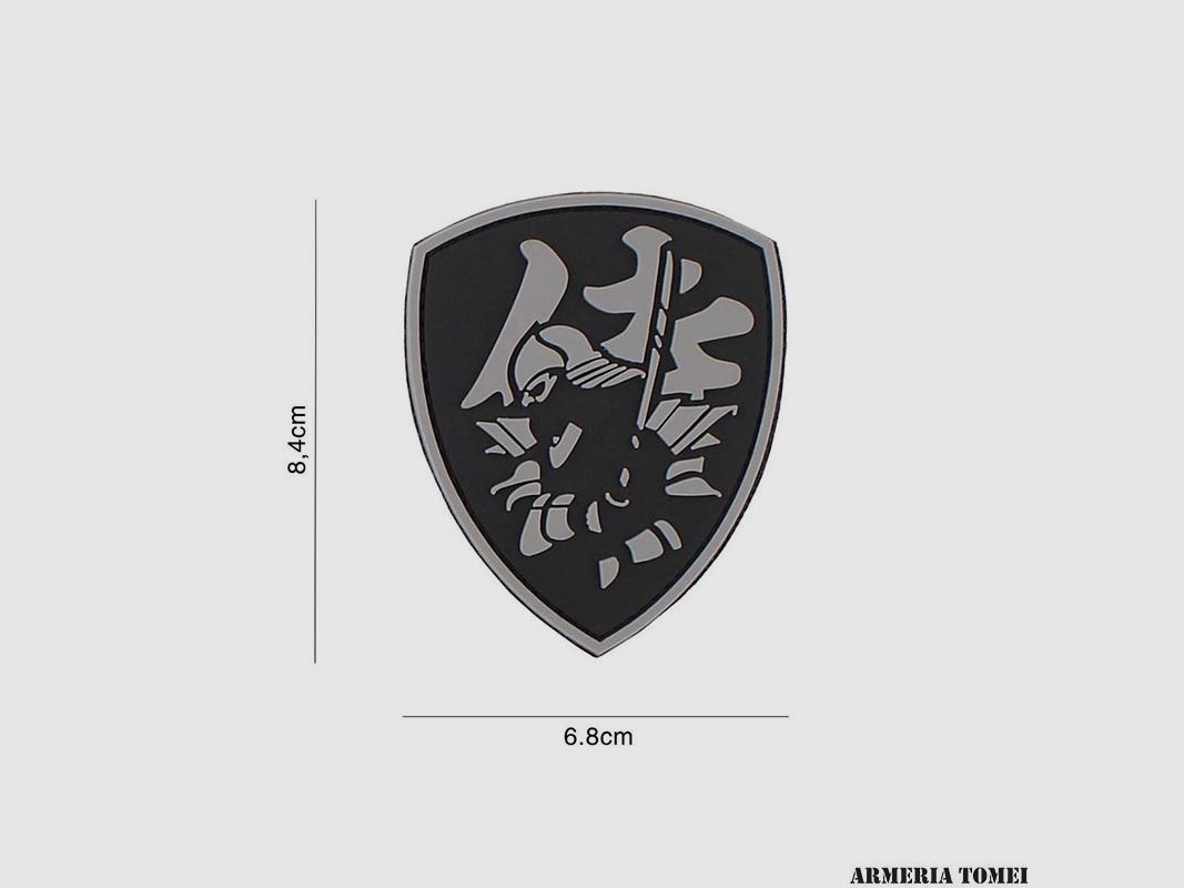 PATCH – 3D PVC SAMURAI SHIELD GRAY #3118