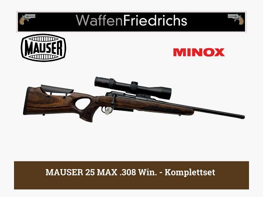 MAUSER 25 MAX - Geradezugrepetierer Komplettset - Waffen Friedrichs