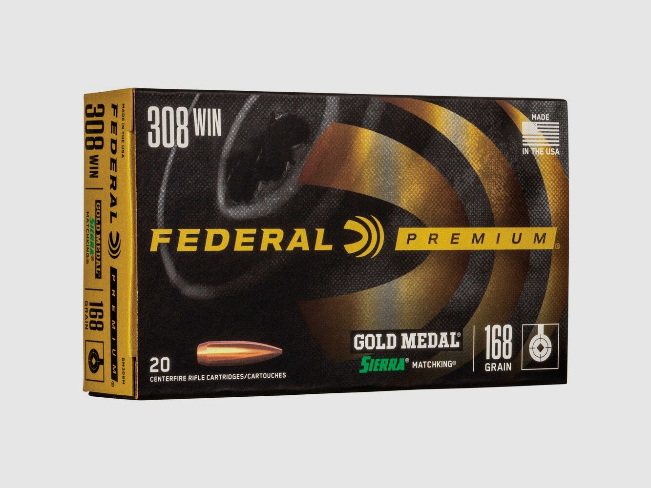 Federal Ammunition .308 Win. Premium Gold Medal Sierra Match King 10.9g/168grs., imagen 1 de 2