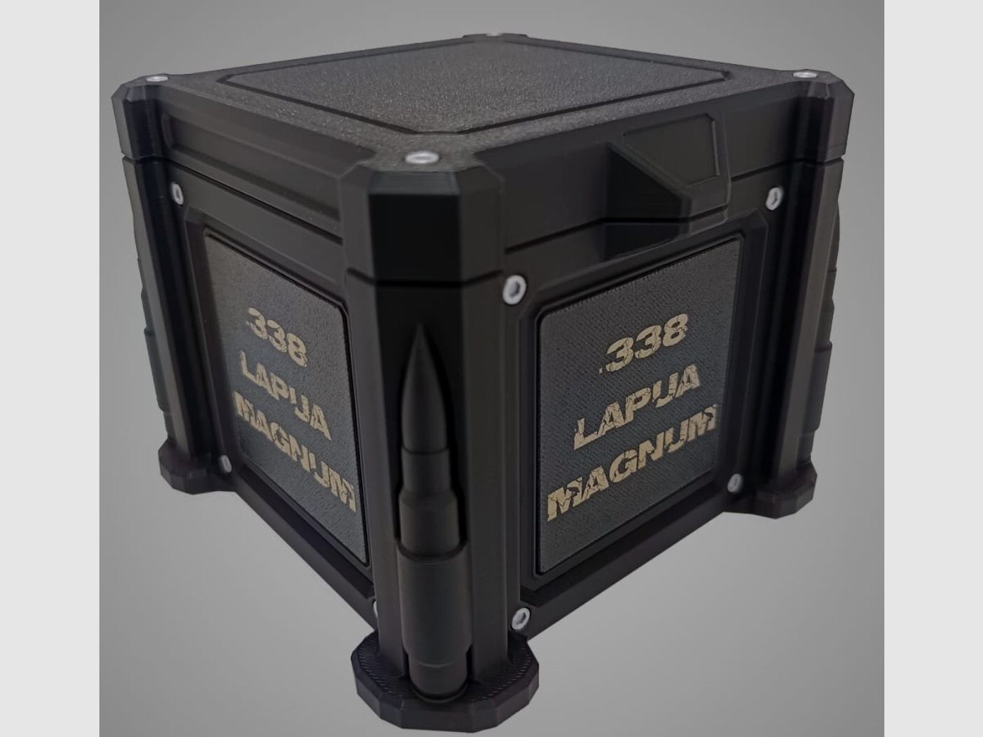3D-Printed Precision Ammunition Box, Cartridge Box, AmmoBox .338 Lapua Magnum
