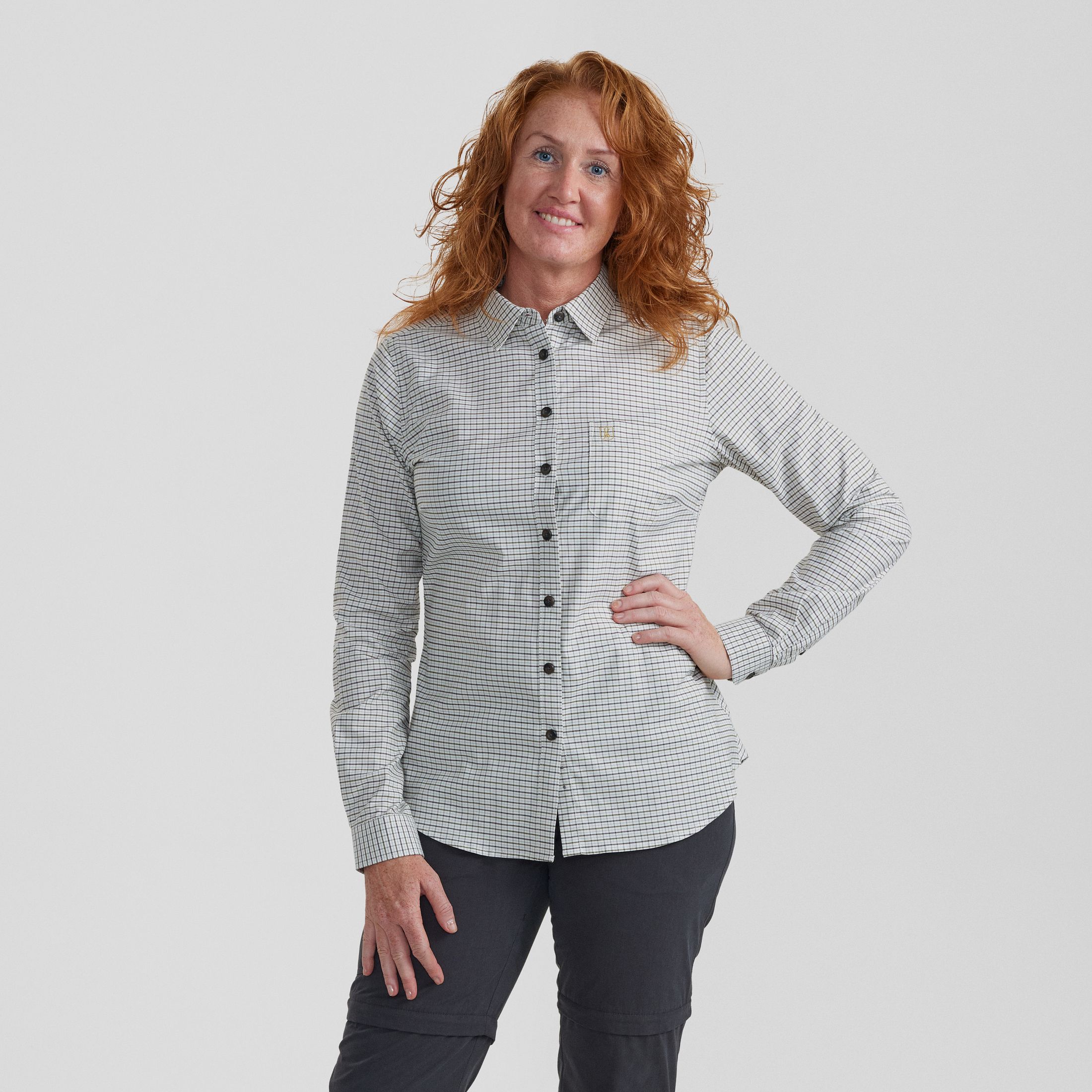 Lady Sara Blouse - Groene Ruit - Damesmaat: 38