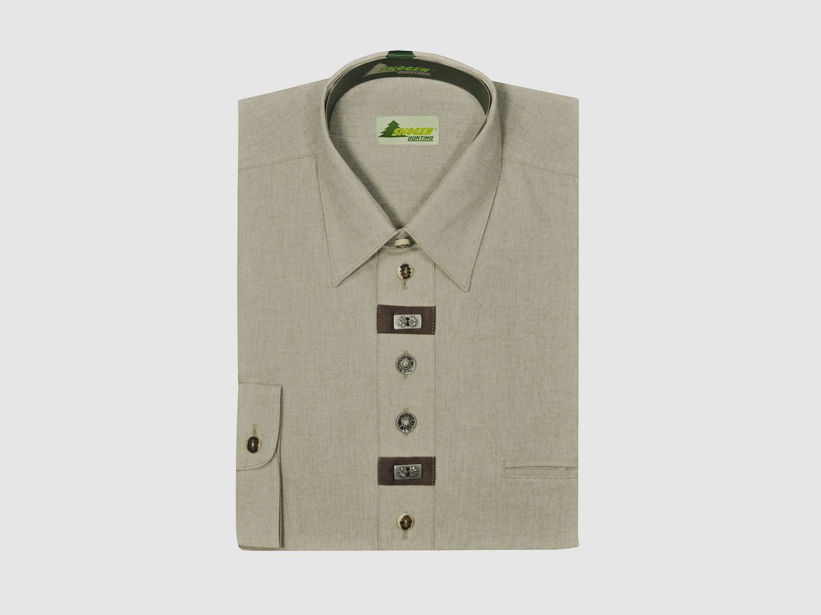 Hemd Chambray 1/1-Arm - mit Beinknopf / Zierteil