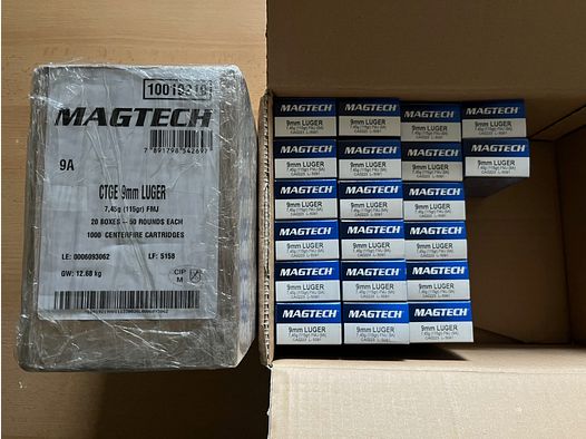 9mm Magtech 115gr FMJ - 2000 colpi