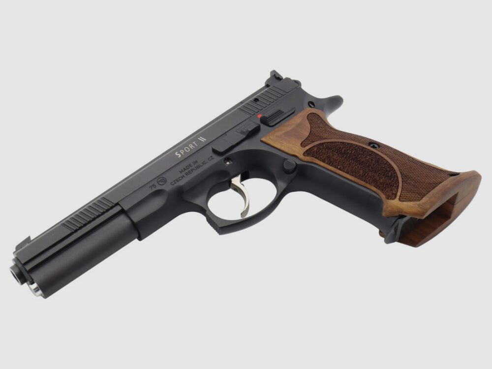 Waffen Oschatz Sport II SA/DA 6" Longslide Matchpistole Nussbaum Matchgriff original von Waffen-Oschatz Stuttgart CZ75