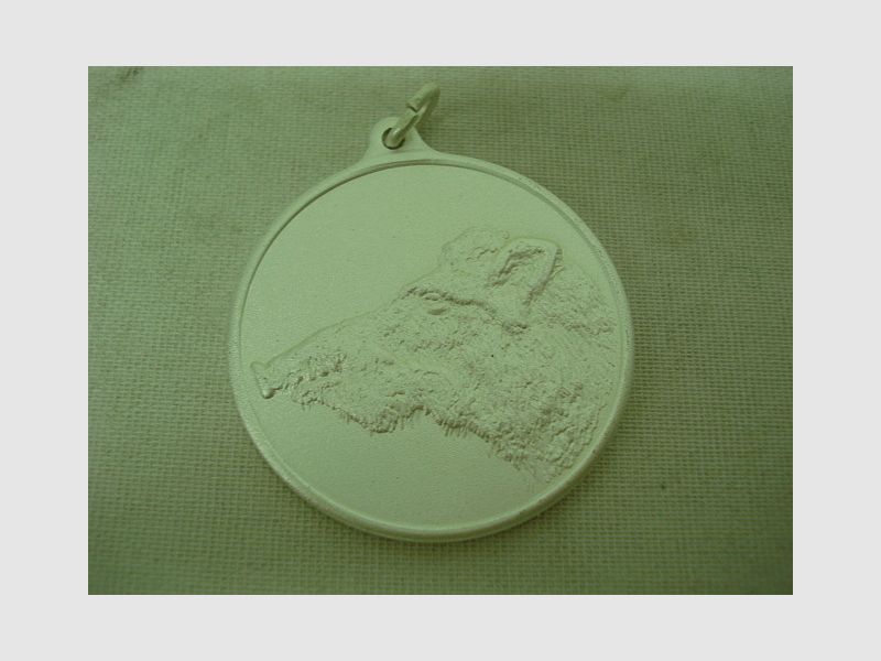 Jagdmedaille Keiler-silber - 40 mm, Ring und Öse