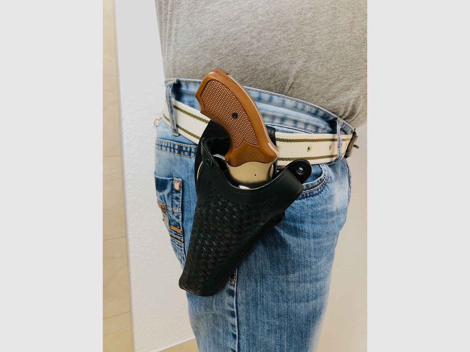 ••• Holster policyjny Bucheimer US + etui + latarka holsterska do rewolweru •••