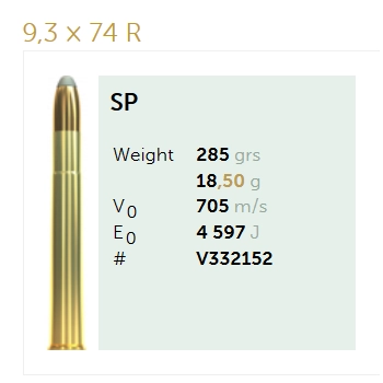 Munizioni Sellier & Bellot 9.3x74 R SP, immagine 2 di 2