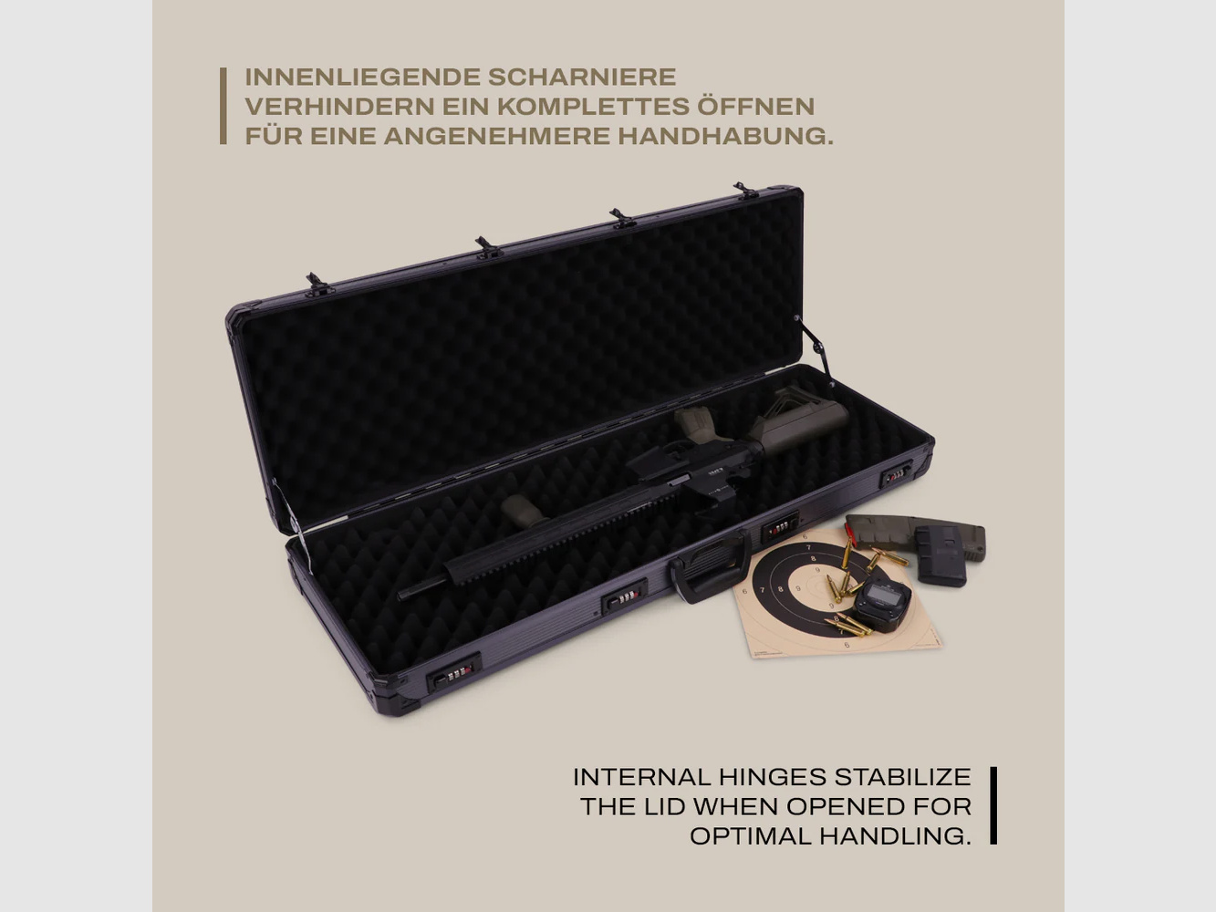 Winter W13 Alu Funda para Rifle 93 cm – funda de aluminio compacta para arma larga