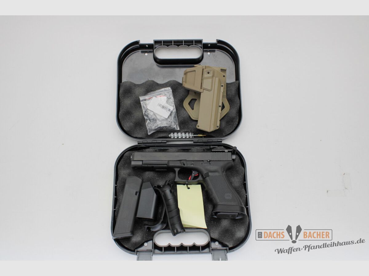 Pistolet Glock 34 GEN 4 Cal 9 Para avec détente Timney, holster et plaque de montage pour viseur