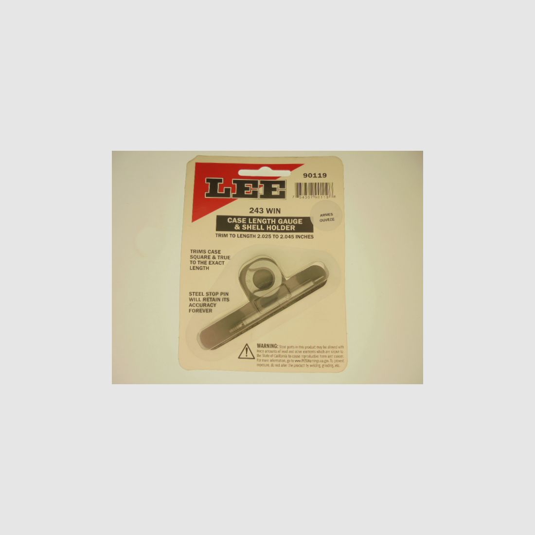 JAUGE LONGUEUR+SHELL-HOLDER LEE 243 WINCHESTER, image 1 sur 2
