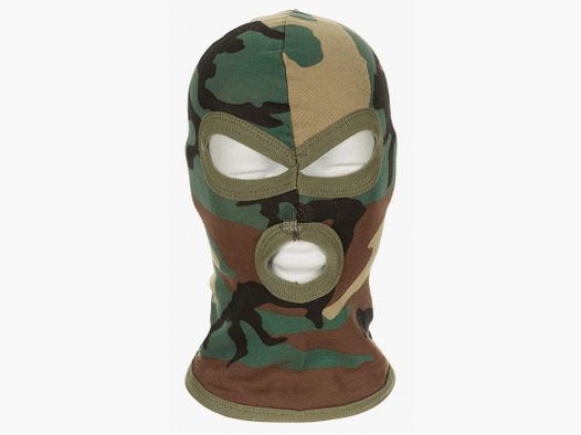 Balaclava, 3-Loch, dnn,woodland, 100 % Baumwolle