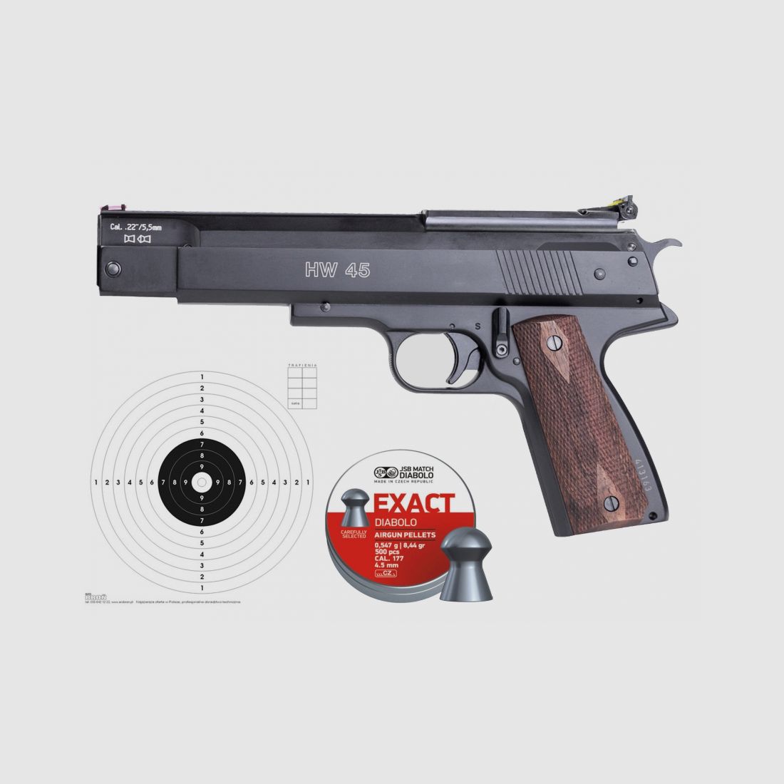 Wiatrówka pistolet WEIHRAUCH HW45 NIEMIECKI +Exact, zdjęcie 1 z 4