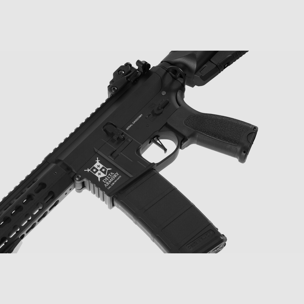 AR15 KeyMod 10 Zoll ALPHA EAGLE ETU Schwarz S-AEG Softair Gewehr Frei ab 18 Jahren | Delta Armory