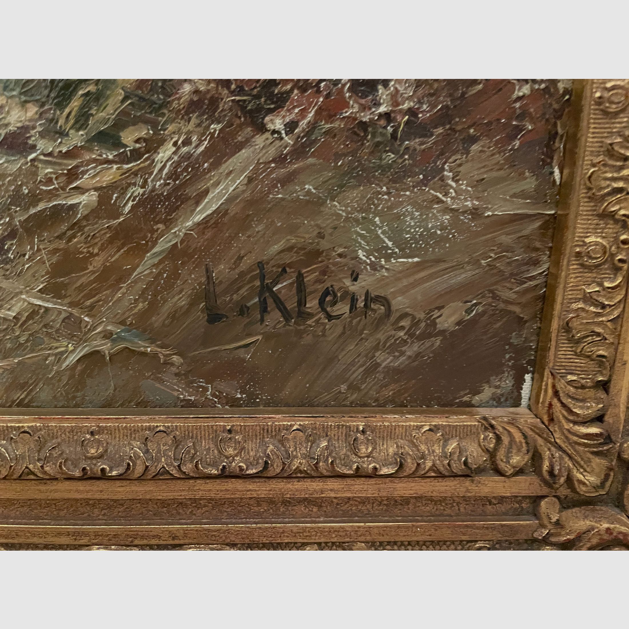 Ölgemälde Jagd Wildschweine  