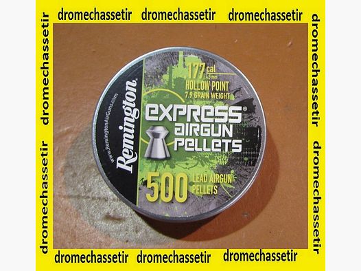 Box mit 500 Remington Express Luftgewehr Hohlspitzgeschossen, Kal. 4,5mm, Gewicht 7,9 grains