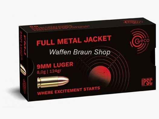 GECO PATR 9MM LUGER VM 124 grains 50 pièces