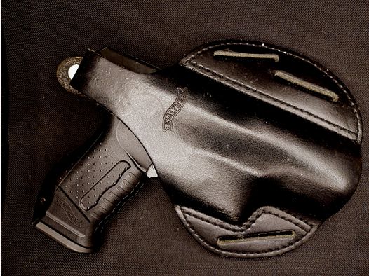 Walther P99 Schreckschuss Pistole 9mm P.A.K. brüniert (PTB 637) P 99 mit Lederholster