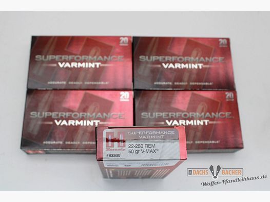 Hornady .22-250 Rem 50gr.V-MAX 100 (5x20) strzałów
