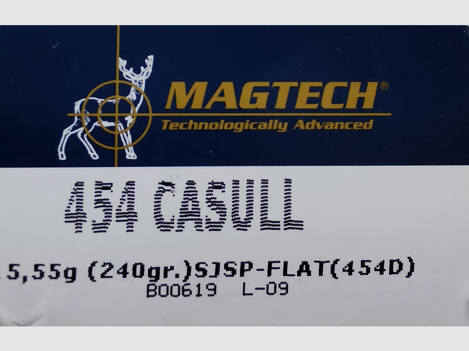 Revolverpatronen Magtech 454 Casull 15,55g. 240GR. SJSP-Flat (454D) !!!, afbeelding 1 van 2