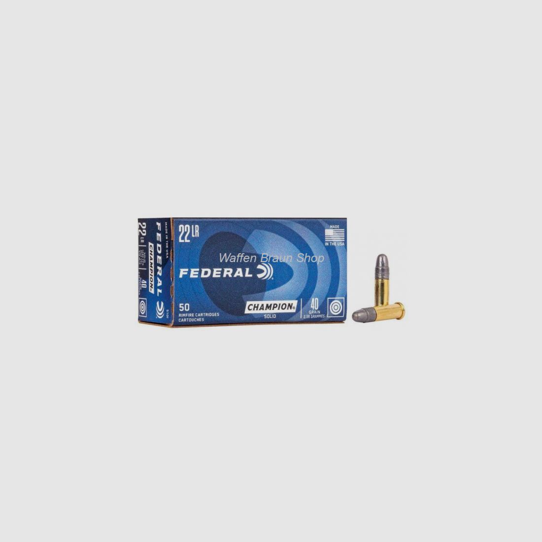 Federal .22 lr. 40 grain Solid "Champion" 50 Stück High Velocity