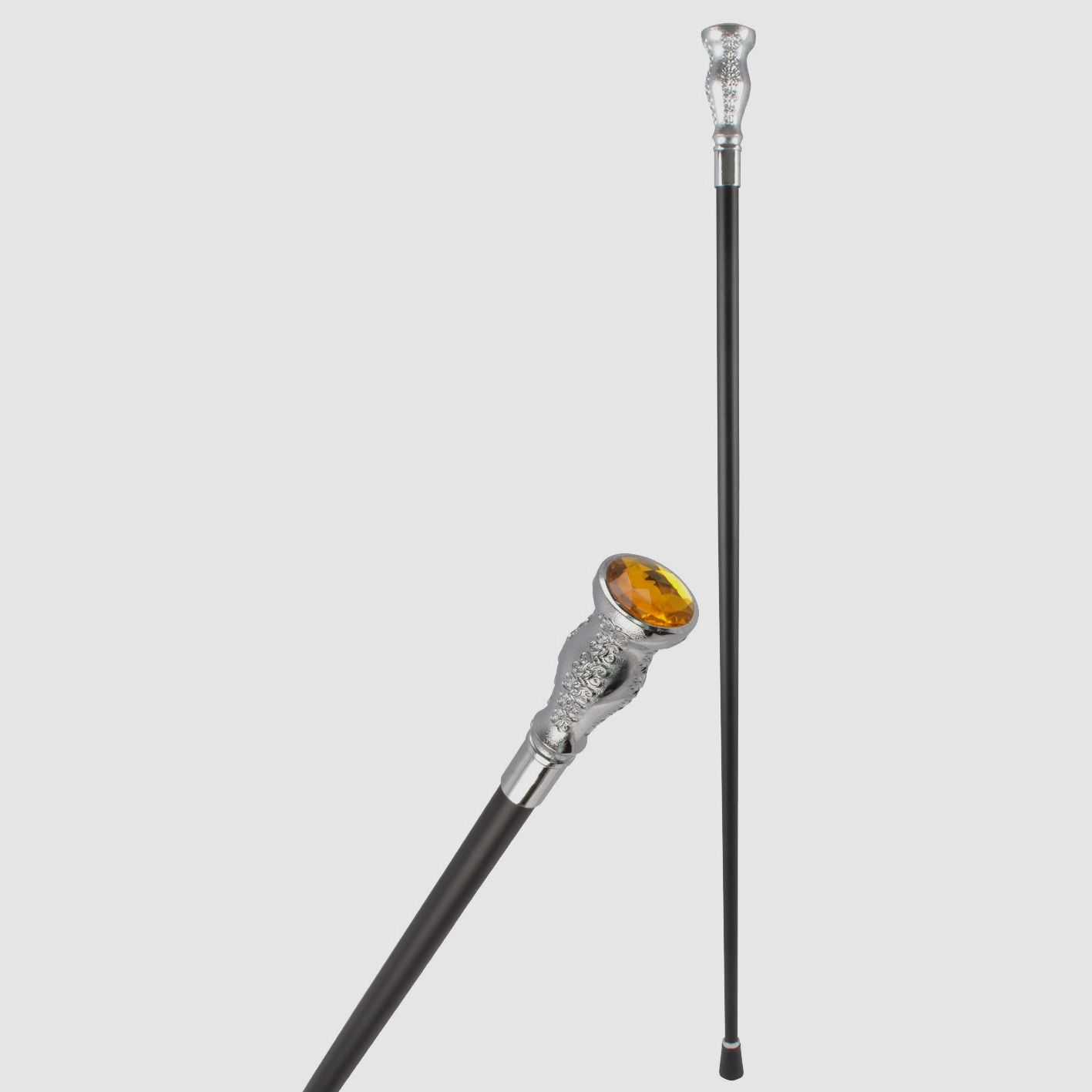 Spazierstock mit gold gelben Stein