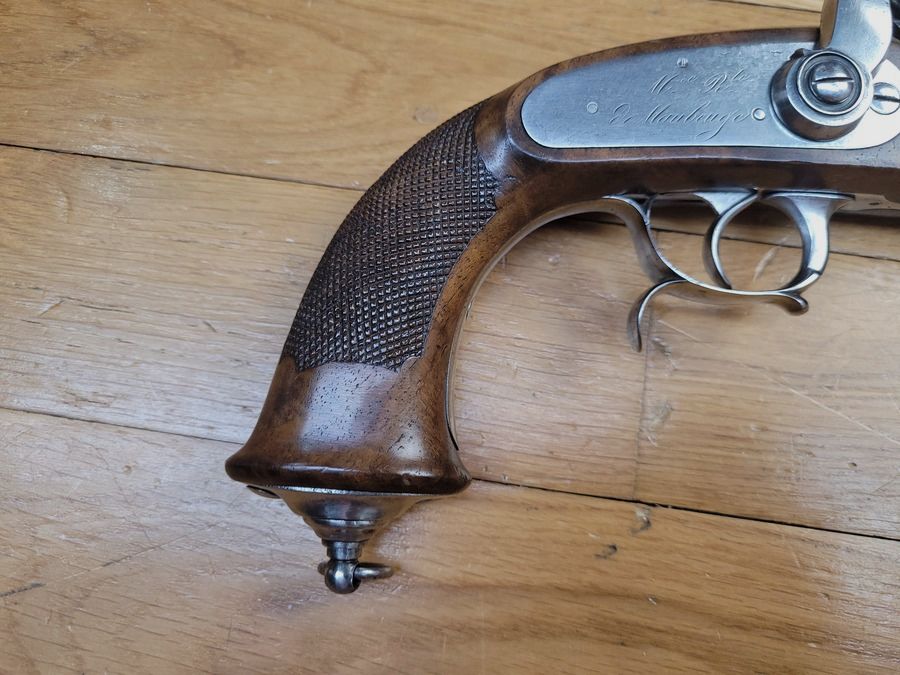 Wunderschöner Kavallerieoffizierspistole 1833 – 1. Typ – Königliche Manufaktur von Maubeuge – Hervorragender Lauf aus gewelltem Stahl 48 "Haare" – Noch 99% Originalbrünierung – Sehr guter Zustand++, Bild 3 von 29