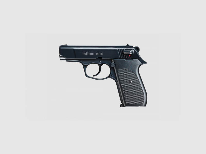 RÖHM RG 88 - SCHRECKSCHUSS-PISTOLE - 9 MM P.A.K. - BRÜNIERT