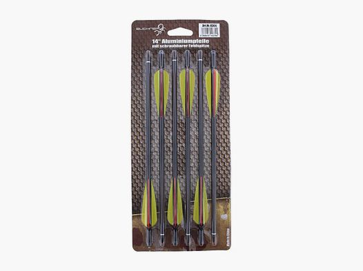BUCHNER Großhandel Armbrust Pfeile 14 Zoll Schwarz, 6er Pack