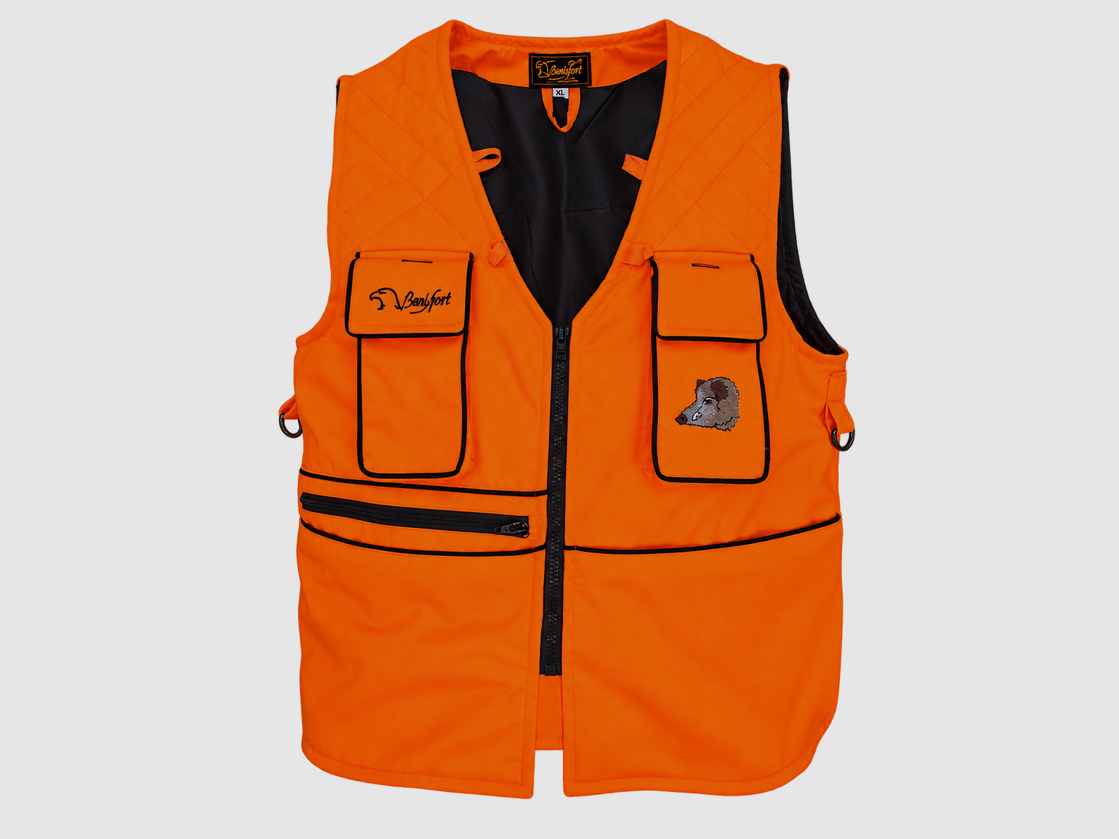 Gilet de chasse Benisport Batida orange fluo, image 1 sur 2