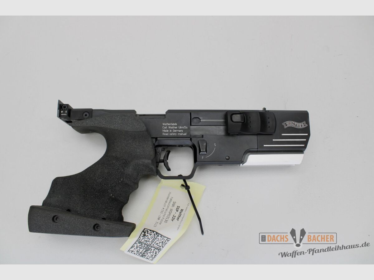 Pistole Walther SSP Kal. .22lfB Griff 85-95mm mit Box 2 Magazinen