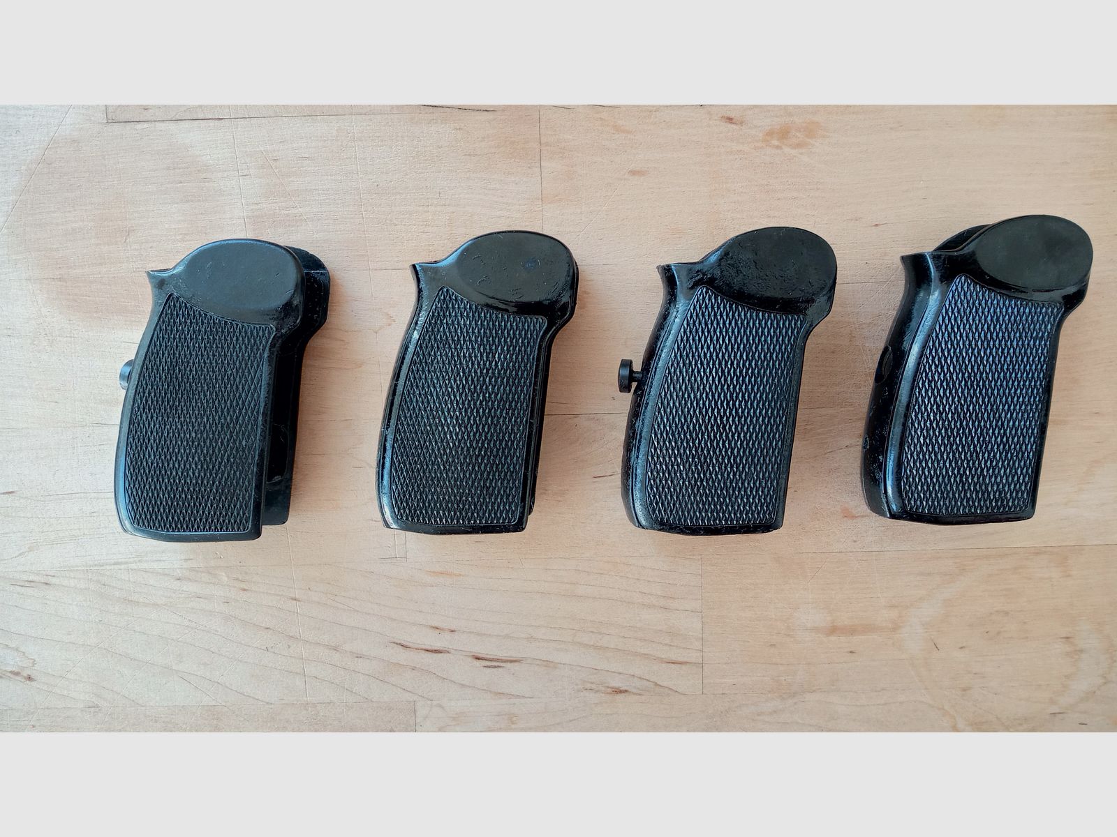 Black Bakelite grip panels for DDR police pistol-M including screw / Vintage grip for East German Makarov // 8 rounds PM 9x18