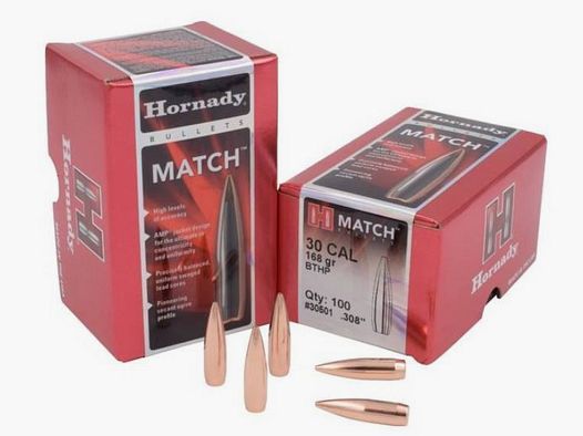 100 szt. Hornady Match 168 Grain HPBT kaliber .308 WIN #30501