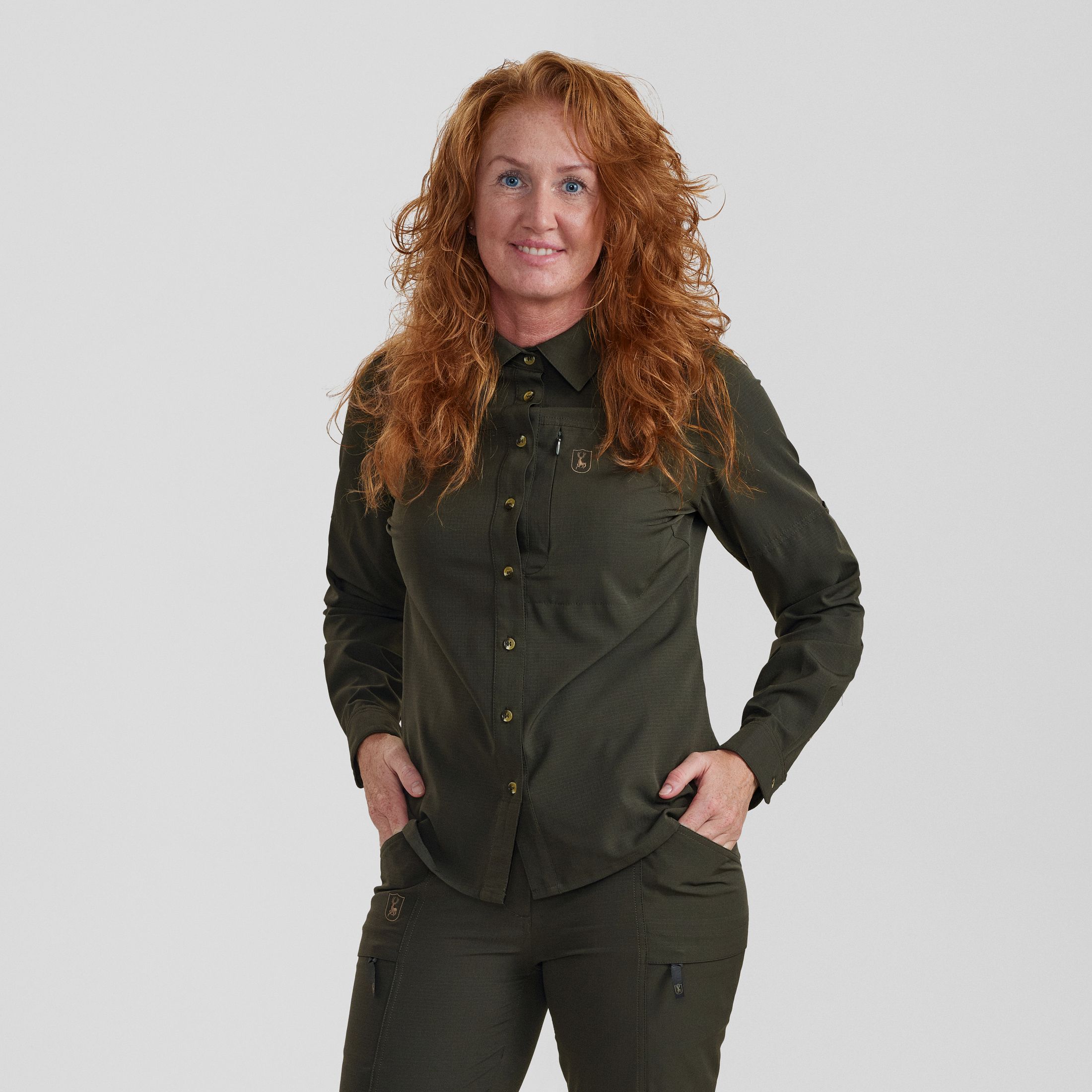 Lady Canopy Bluse - Forest Green – Kleidergröße Damen: 46