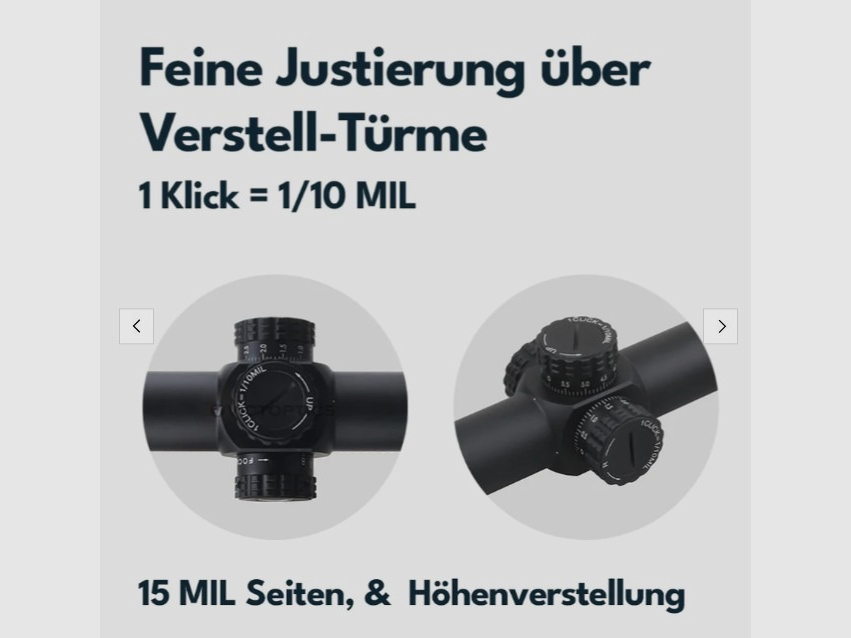 Victoptics OPFF-01 S4 Zielfernrohr 4-16x44 FFP - für 21mm Picatinny/Weaver